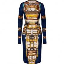 Peter Pilotto Blue-Multi Wool Jersey Dress