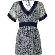 Philosophy di Alberta Ferretti Navy/White Floral Printed Silk Dress Philosophy di Alberta Ferretti Navy/White Floral Printed Silk Dress