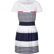 Philosophy di Alberta Ferretti White and Navy Stripe Dress