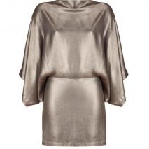 Plein Sud Matte Bronze Silk Dress