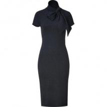Ralph Lauren Black Black/Charcoal Melange Fine Gauge Short Sleeve Dress