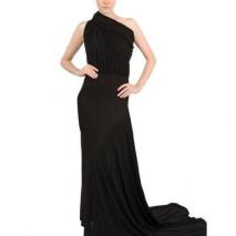 Rick Owens Drapiertes Viskose Seiden Jersey Langes Kleid Rick Owens Drapiertes Viskose Seiden Jersey Langes Kleid