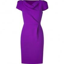 Roksanda Ilincic Purple Cowl Neck Wool Crepe Dress