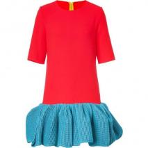 Roksanda Ilincic Red/Ocean Blue Bi-Fabric Dress