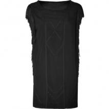 Sandro Black Luxus Ethno Style Fringed Dress
