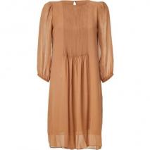 Schumacher Soft Copper 3/4 Sleeve Sheer Silk Dress