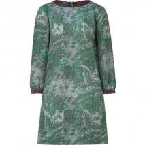 See by Chloé Green/Grey Silk-Blend Kleid