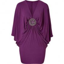 Sky Mulberry Dolman Sleeve Martine Dress with Brooch