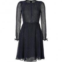 Valentino Black Polka Dot Sheer Dress