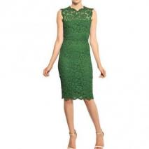 Valentino Kleid Aus Baumwolle Viskose Spitze Grün