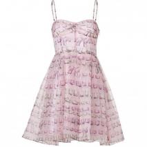 Valentino R.E.D. Pale Pink Silk Bow Print Dress