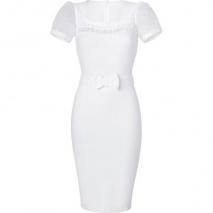 Valentino R.E.D. White Waffle Knit Combo Dress