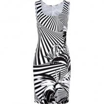 Versace Black and White Scoop Neck Sheath Dress