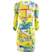 Versace Yellow Multi Print Dress