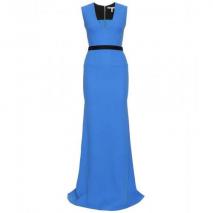 Victoria Beckham Bodenlanges Kleid Mit Gürtel Blue