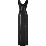 Alberta Ferretti Black Sequined Gown
