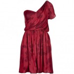 American Retro Cruela One Shoulder Kleid lipstick