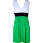Bailey 44 White/Navy/Green Paddle Puss Dress