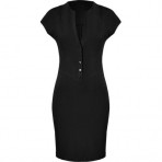 Catherine Malandrino Black Ponte Cap Sleeve Dress