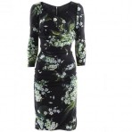 Dolce & Gabbana Black Flower Ruffle Dress