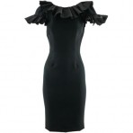 Dolce & Gabbana Black Volants Dress Elena
