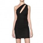 Dsquared Ein Schulter Viskosen Jersey Kleid
