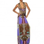 Etro Bedrucktes Viskosejerseykleid Violett Bunt