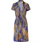 Etro Lemon/Royal Multi Patterned Silk Kleid