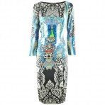 Etro Royal Multi Print Drape Dress