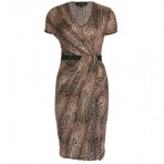 Giambattista Valli Drapiertes Strickkleid Bronze