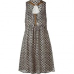 Hoss Intropia Black Printed Silk Dress With Drawstring