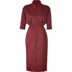 Jil Sander Cardinal Satin Silk Promise Shirtdress