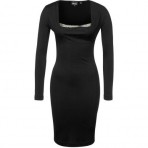 Just Cavalli Jerseykleid schwarz mit Ärmeln