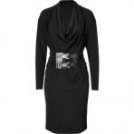 Michael Kors Black Belted Cowl Neck Dress