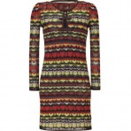 Missoni M Chocolate/Lemon Multi Patterned Knit-Dress