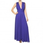 MSGM Techno Gerogette Langes Kleid Violett