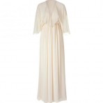 Ralph Lauren Collection Champagne Beaded Crinkle Chiffon Chandra Dress