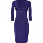 Roberto Cavalli Purple Draped Satin Jersey Dress
