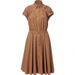 Salvatore Ferragamo Brown Sugar Belted Dress