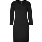 Sandro Black Dress with Leather Trim