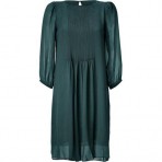 Schumacher Shadow Green 3/4 Sleeve Sheer Silk Dress
