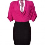 Sky Pink/Black Dolman Dress