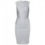 T by Alexander Wang Drape-Kleid Pique Shiny