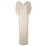 Thierry Colson Maxi Kleid Beige mit V-Ausschnitt