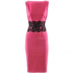 Valentino Fuchsia Belted Lace Dress