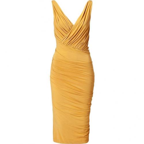 Donna Karan Butterscott Twist Draped Kleid