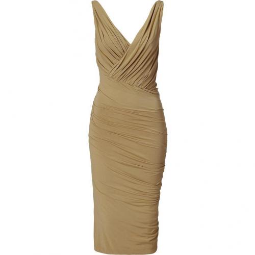 Donna Karan Khaki Twist Draped Kleid