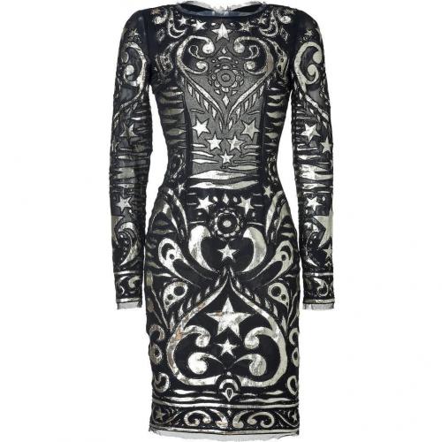 Emilio Pucci Black and Gold Silk-Blend Dress