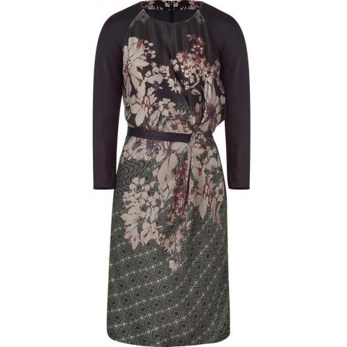 Etro Black Belted Raglan Sleeve Kleid