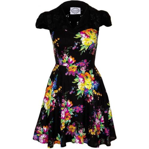 Fairground The Librarian Dress Blusenkleid Black/floral 